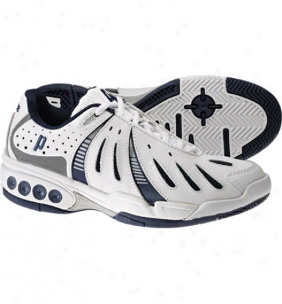 Prince Closeout Juniors Oc I Tennis Shoes (white/navy/silver)