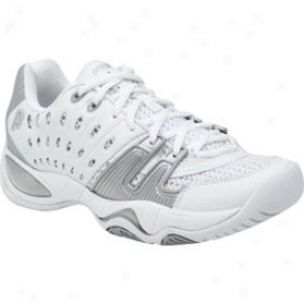 Prince Womens T-22 Tennis Shoes (white/silver)