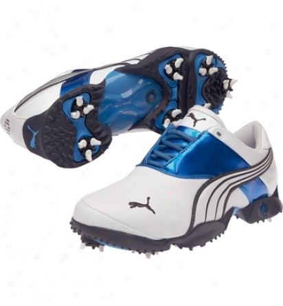 Puma Mens Jigg - White/blue Aster/team Charcoal Golf Shoes