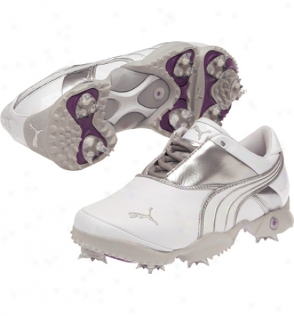 Puma Womens Jigg - White/puma Silver/grey Violet Golf Shoes