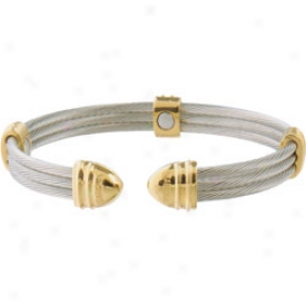 Sabona Classic Cable Stainless/gold Magentic Bracelet