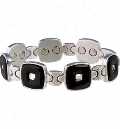 Sabona Lady Ezecutive Black/stainless Gem Magnetic Bracelet