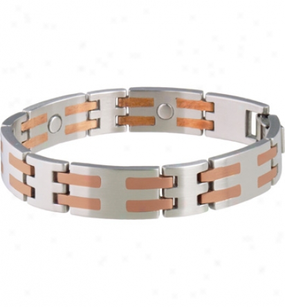 Sabona Mens Stainless/copper Bar Magnetic Bracelet