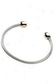 Sabona Professional Steel Twist With Gold Balls Bracelet