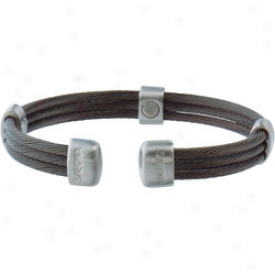 Sabona Trio Cable Black/satin Stainless Magnetic Bracelet