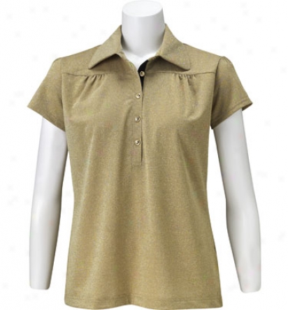 Sport Haley Wimens Short Sleeve Polo With Gold Buttons