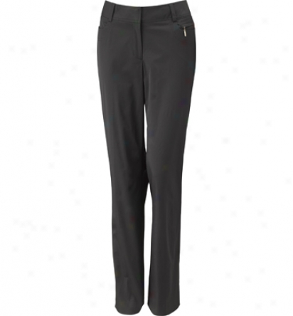 Sport Haley Womens Solid Pant With Gold Zipper Detail