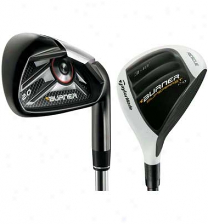 Taylormade Burner 2.0 Rescue Combo Iron Set 3h, 4h, 5-pw With Steel Shafts