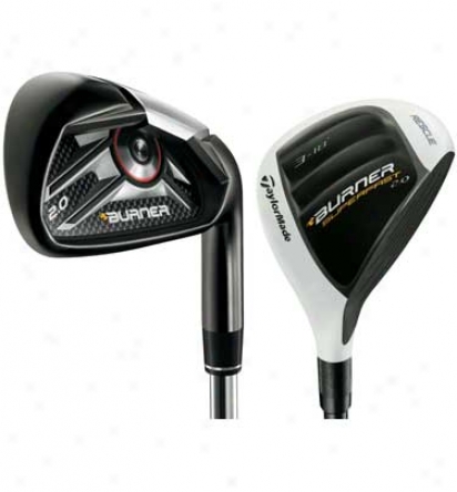 Taylormade Burner 2.0 Rescue Combo Iron Set 4h, 5h, 6-pw, Aw By the side of Steel Shafts