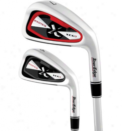 Tour Edge Lady Exotics Xcg3 Iron Set 3-pw With Fujikura Motore Red Graphite Shaft