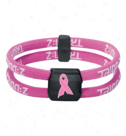 Trion:z Dual Loop Pink Ribbon Bracelet