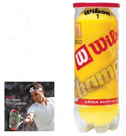 Wilson Tennis Wilson Champ Ball 6 Pack With Tour Calander