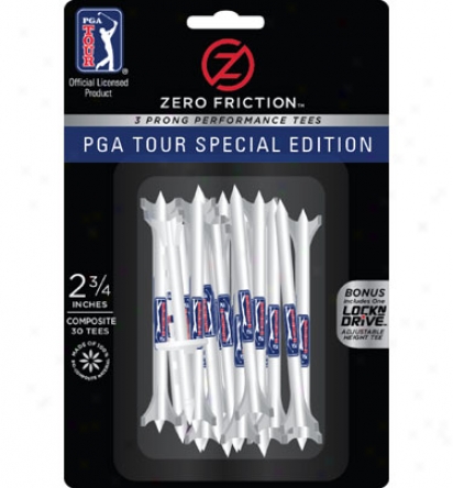 Zero Friction 2 3/4 White Pga Tour Tee-30 Pack