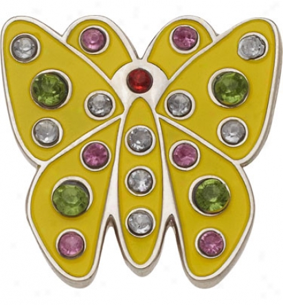 Ztech Yellow Butterfly Crystal Ball Marker